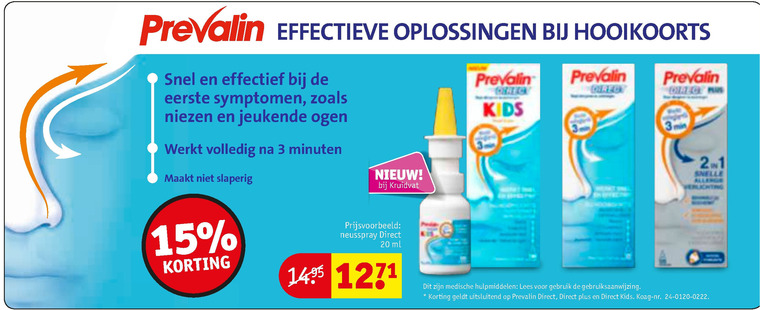 Prevalin   neusspray folder aanbieding bij  Kruidvat - details