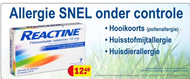 Reactine   huisapotheek folder aanbieding bij  Kruidvat - details