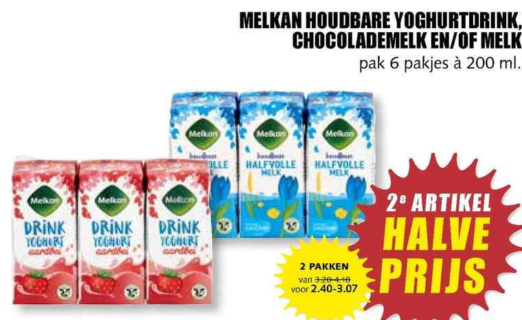 Melkan   melk, drinkyoghurt folder aanbieding bij  MCD Supermarkt Basis - details