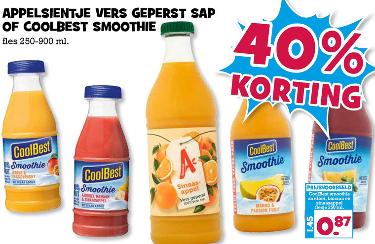 Coolbest   vruchtensap, fruitsmoothie folder aanbieding bij  Boons Markt - details