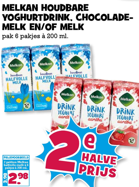 Melkan   chocolademelk, drinkyoghurt folder aanbieding bij  Boons Markt - details