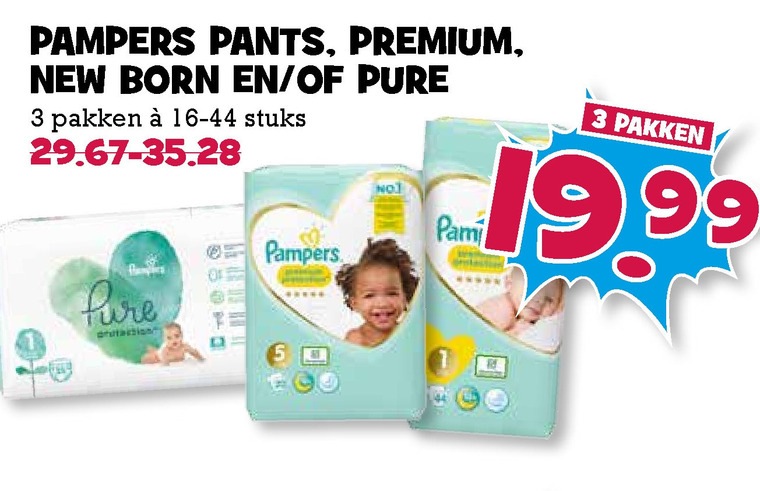 Pampers   luiers, billendoekjes folder aanbieding bij  Boons Markt - details