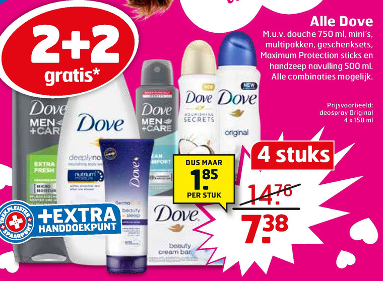 Dove   deodorant, handcreme folder aanbieding bij  Trekpleister - details