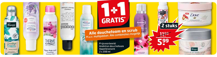 Dove   douchegel, scrubcreme folder aanbieding bij  Trekpleister - details