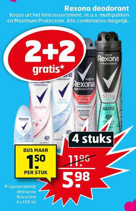 Rexona   deodorant folder aanbieding bij  Trekpleister - details