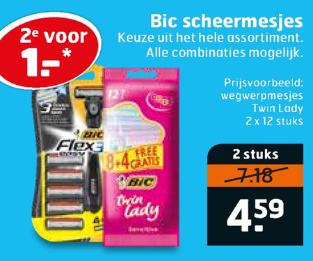 Bic   wegwerpscheermesjes folder aanbieding bij  Trekpleister - details