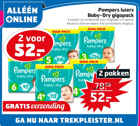 Pampers   luiers folder aanbieding bij  Trekpleister - details