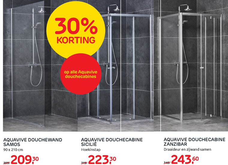Aquavive douchecabine folder aanbieding bij Praxis details