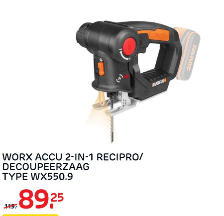 Worx   decoupeerzaag folder aanbieding bij  Praxis - details