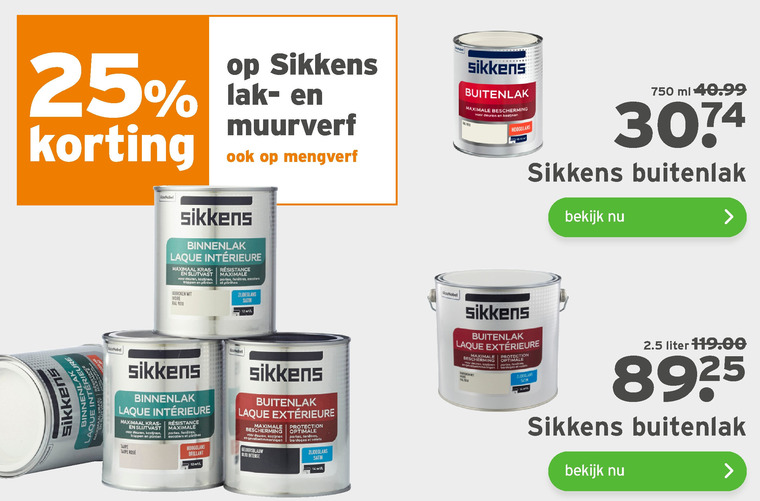 Sikkens   lak, muurverf folder aanbieding bij  Gamma - details