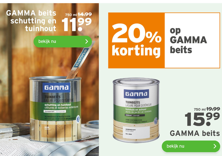 Gamma Huismerk   beits folder aanbieding bij  Gamma - details