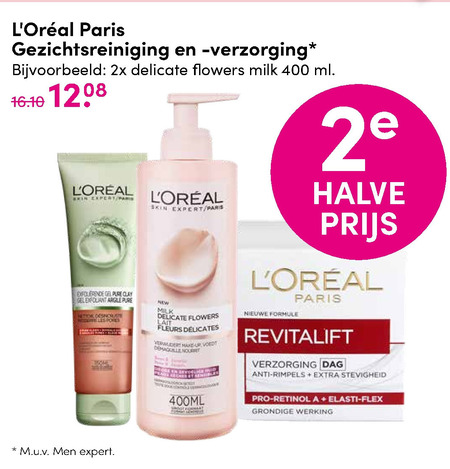 L Oreal   gezichtsverzorging, dagcreme folder aanbieding bij  DA - details