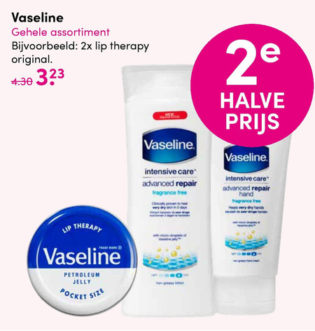 Vaseline   bodylotion, handcreme folder aanbieding bij  DA - details