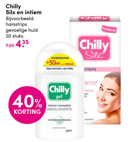 Chilly   dameshygiene, ontharingscreme folder aanbieding bij  DA - details