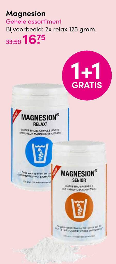 Magnesion   voedingssupplement folder aanbieding bij  DA - details