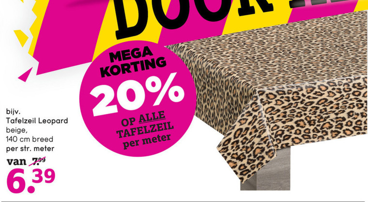 Dan Ronde besteden tafelzeil folder aanbieding bij Leenbakker - details