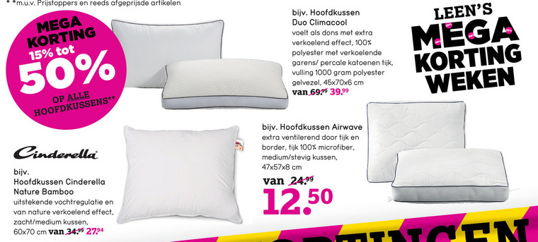 Cinderella   hoofdkussen folder aanbieding bij  Leenbakker - details