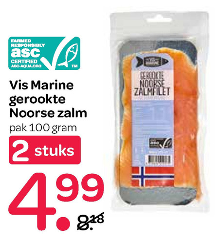 Vis Marine   gerookte zalmfilet folder aanbieding bij  Spar - details