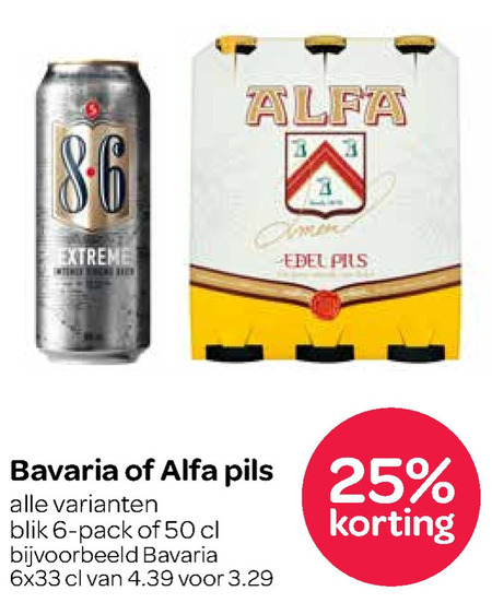 Bavaria   blikje bier folder aanbieding bij  Spar - details