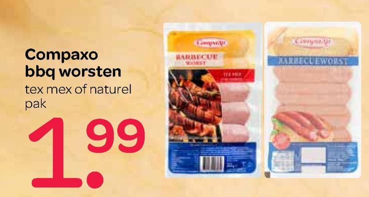 Compaxo   barbecueworstjes folder aanbieding bij  Spar - details