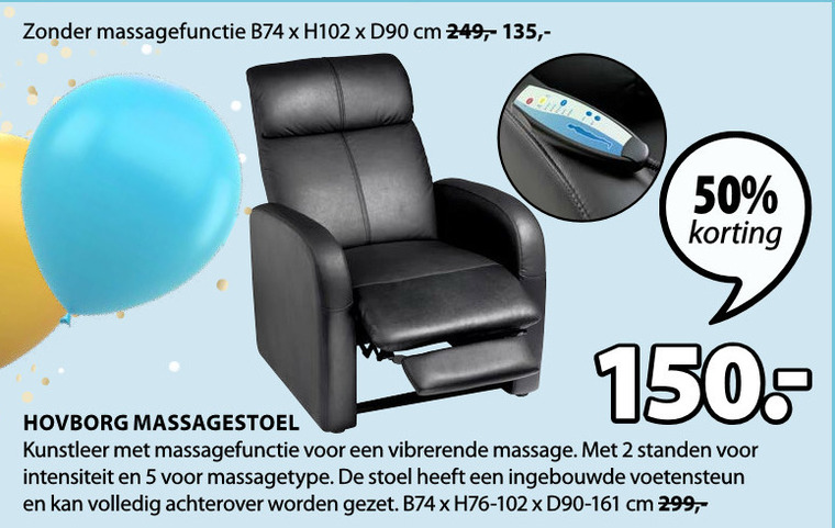 Boost Verslaafde Slank massagestoel folder aanbieding bij Jysk - details