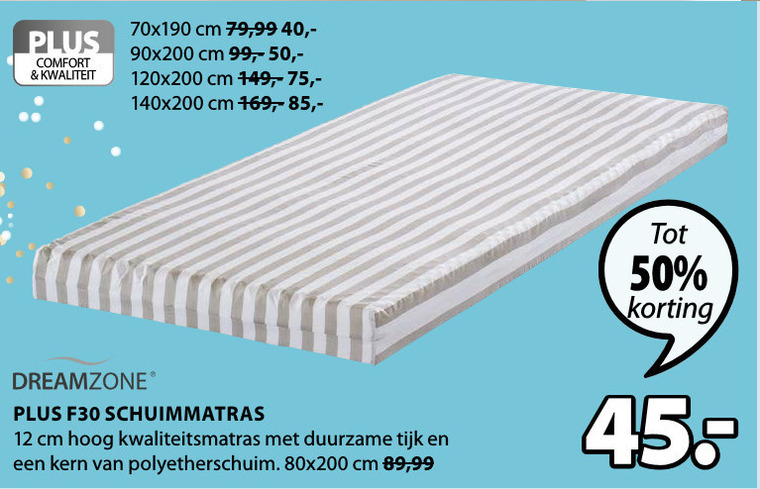 Dreamzone   matras folder aanbieding bij  Jysk - details