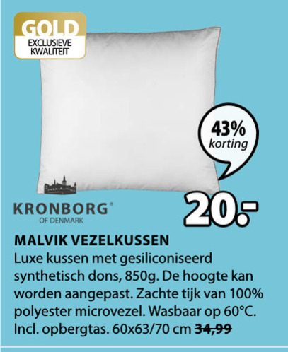 Kronborg   hoofdkussen folder aanbieding bij  Jysk - details