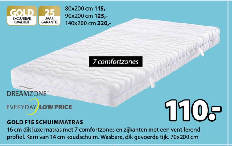 Dreamzone   matras folder aanbieding bij  Jysk - details