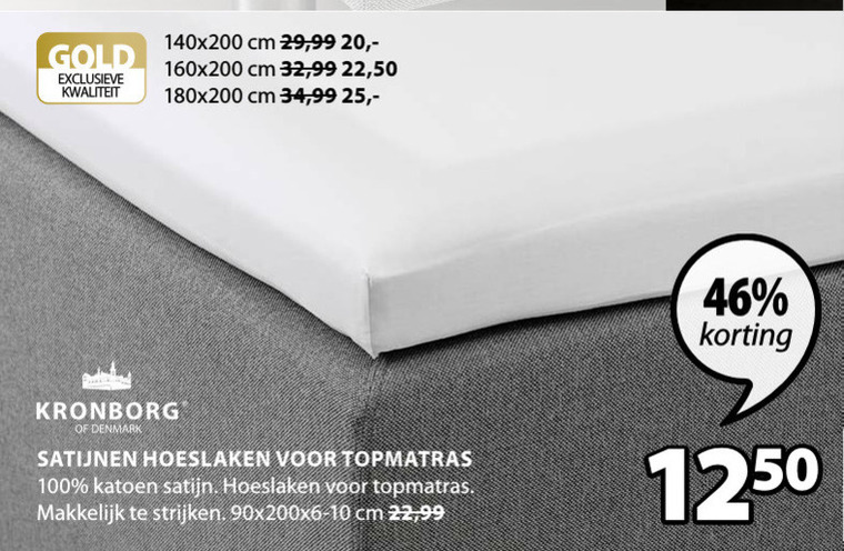 Kronborg   hoeslaken folder aanbieding bij  Jysk - details