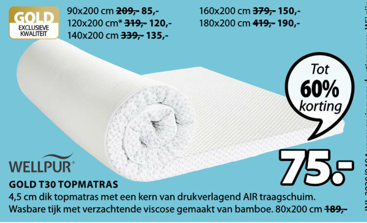 Wellpur   matras folder aanbieding bij  Jysk - details