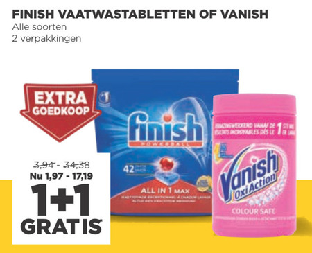 Finish   vlekkenverwijderaar, vaatwasmiddel folder aanbieding bij  Jumbo - details