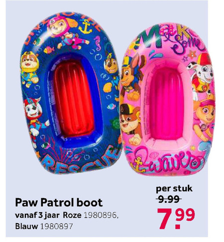 Bang om te sterven Beperkingen Ruim Paw Patrol opblaasboot folder aanbieding bij Intertoys - details