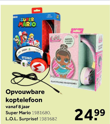 Super Mario Kart   koptelefoon folder aanbieding bij  Intertoys - details