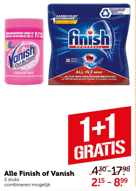 Finish   vlekkenverwijderaar, vaatwasmiddel folder aanbieding bij  Coop - details