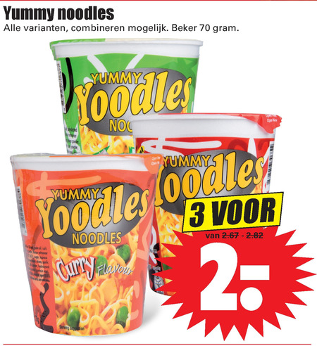 Yummy Yoodles   noodles folder aanbieding bij  Dirk - details