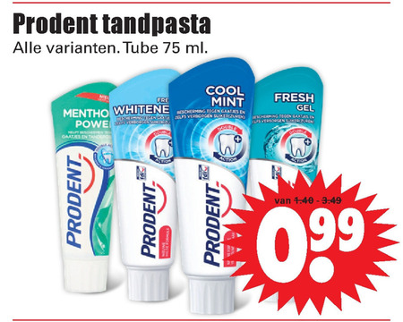 Prodent   tandpasta folder aanbieding bij  Dirk - details