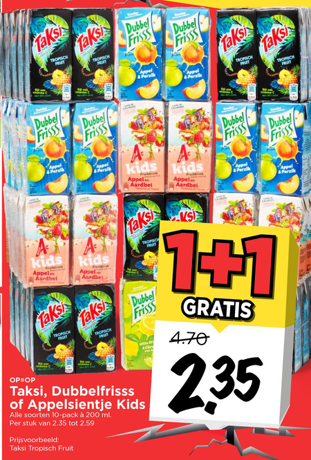 Dubbelfrisss   fruitdrank folder aanbieding bij  Vomar - details