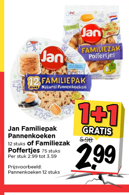 Jan   poffertjes, pannenkoek folder aanbieding bij  Vomar - details