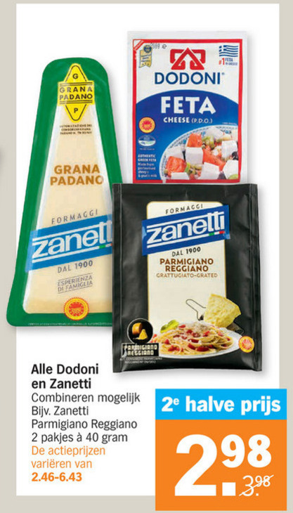 Zanetti   parmezaanse kaas, feta folder aanbieding bij  Albert Heijn - details