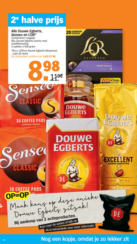 Douwe Egberts Senseo   koffiebonen, koffiecups folder aanbieding bij  Albert Heijn - details