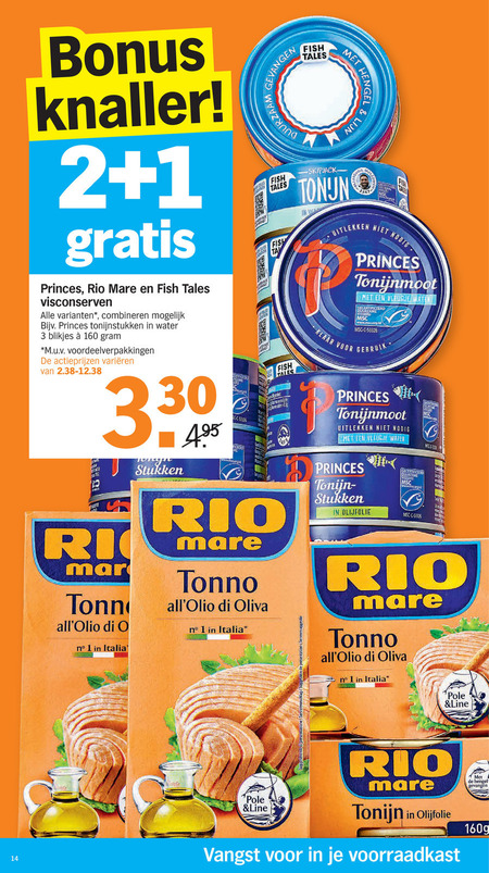 Rio Mare   tonijn in blik, visconserven folder aanbieding bij  Albert Heijn - details