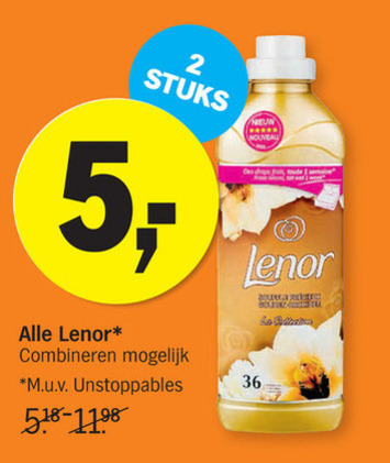 Lenor   wasmiddel, wasverzachter folder aanbieding bij  Albert Heijn - details