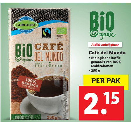 Fairglobe   koffie folder aanbieding bij  Lidl - details