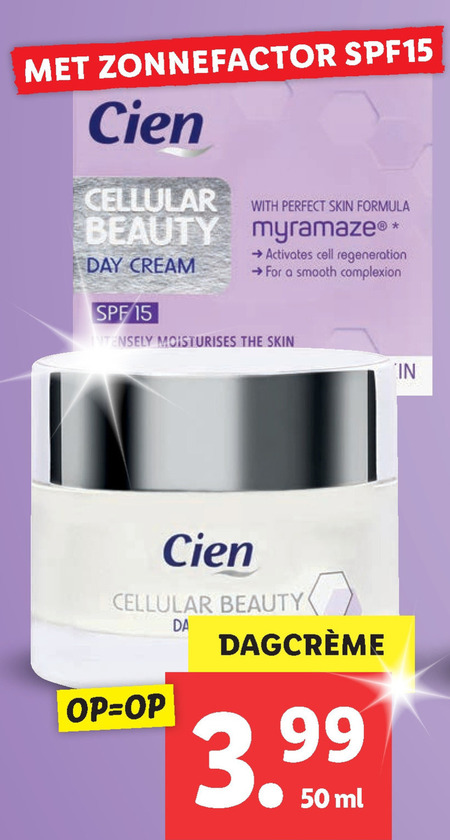 Cien dagcreme folder aanbieding bij Lidl - details