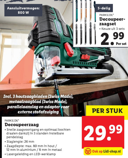 Parkside   decoupeerzaag folder aanbieding bij  Lidl - details