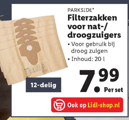 Parkside stofzuigerzak aanbieding bij - details