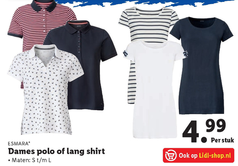 esmara   damesshirt, heren poloshirt folder aanbieding bij  Lidl - details