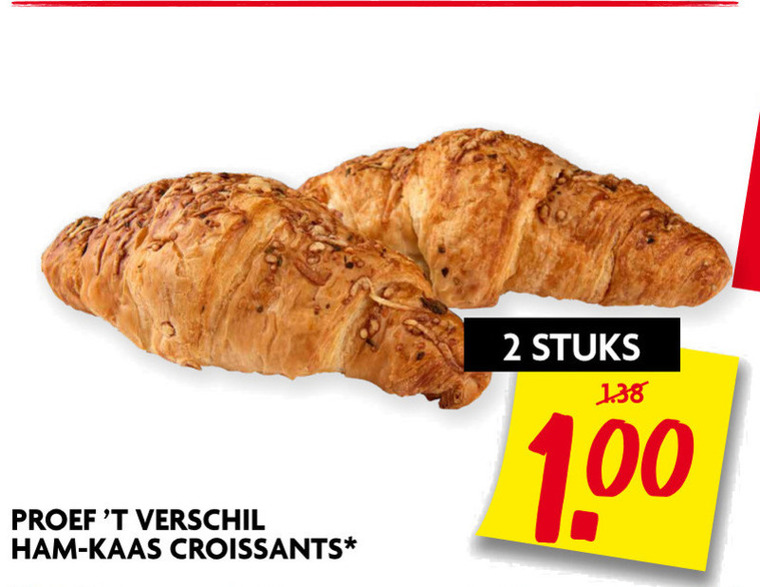 Proef t Verschil   kaasbroodjes, croissant folder aanbieding bij  Dekamarkt - details