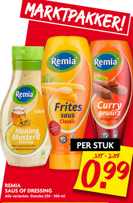 Remia   mayonaise, tomatenketchup folder aanbieding bij  Dekamarkt - details