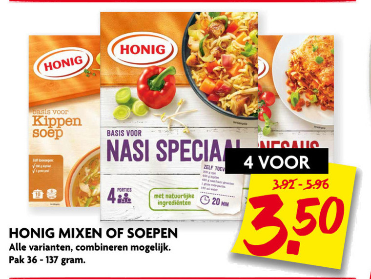 Honig   soep, maaltijdmix folder aanbieding bij  Dekamarkt - details